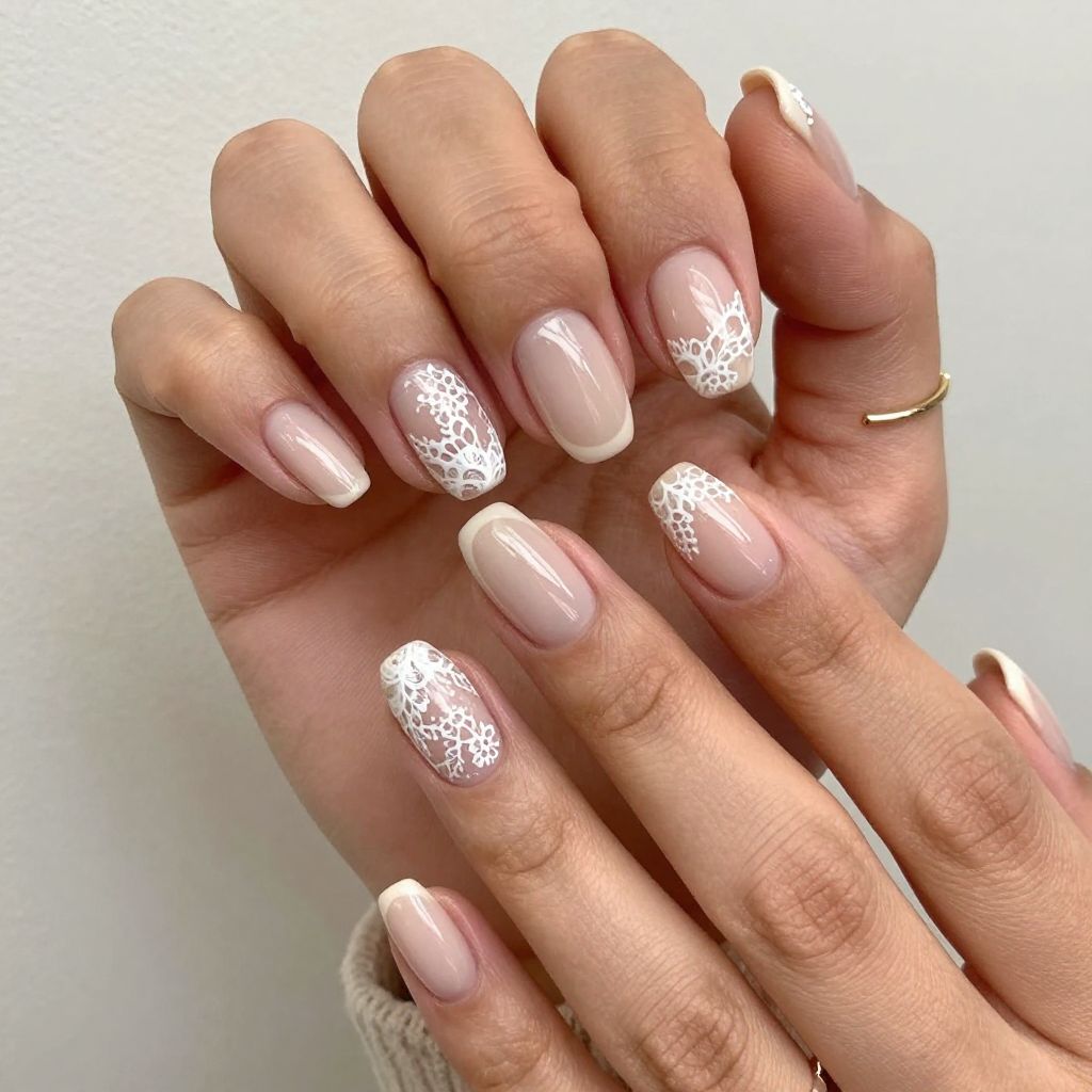 Soft Nude with Lace Detailing