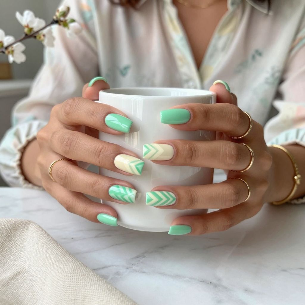 Mint Chevron Elegance