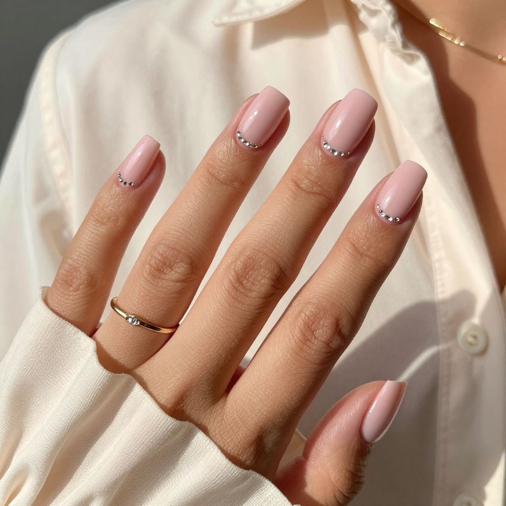 Blush Pink with Crystal Accents