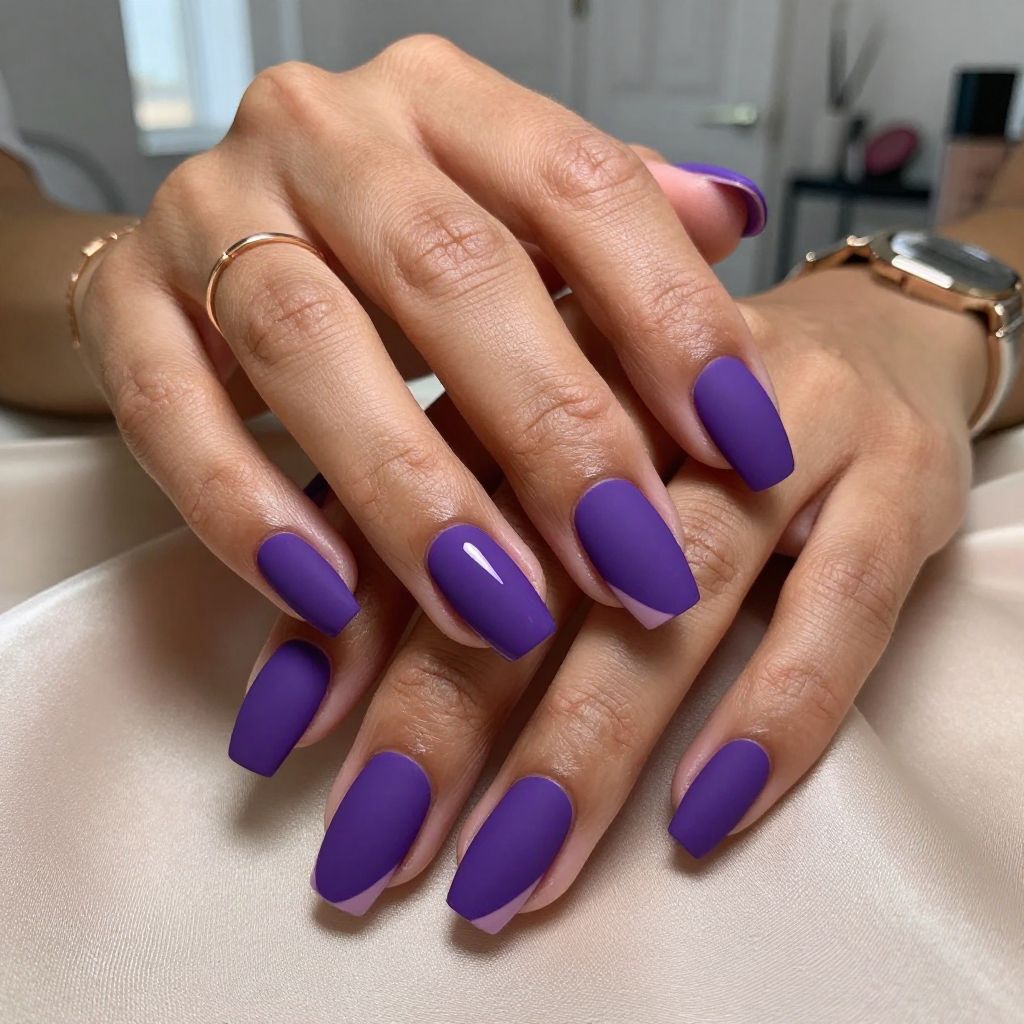 Deep Violet Matte with Glossy Tips