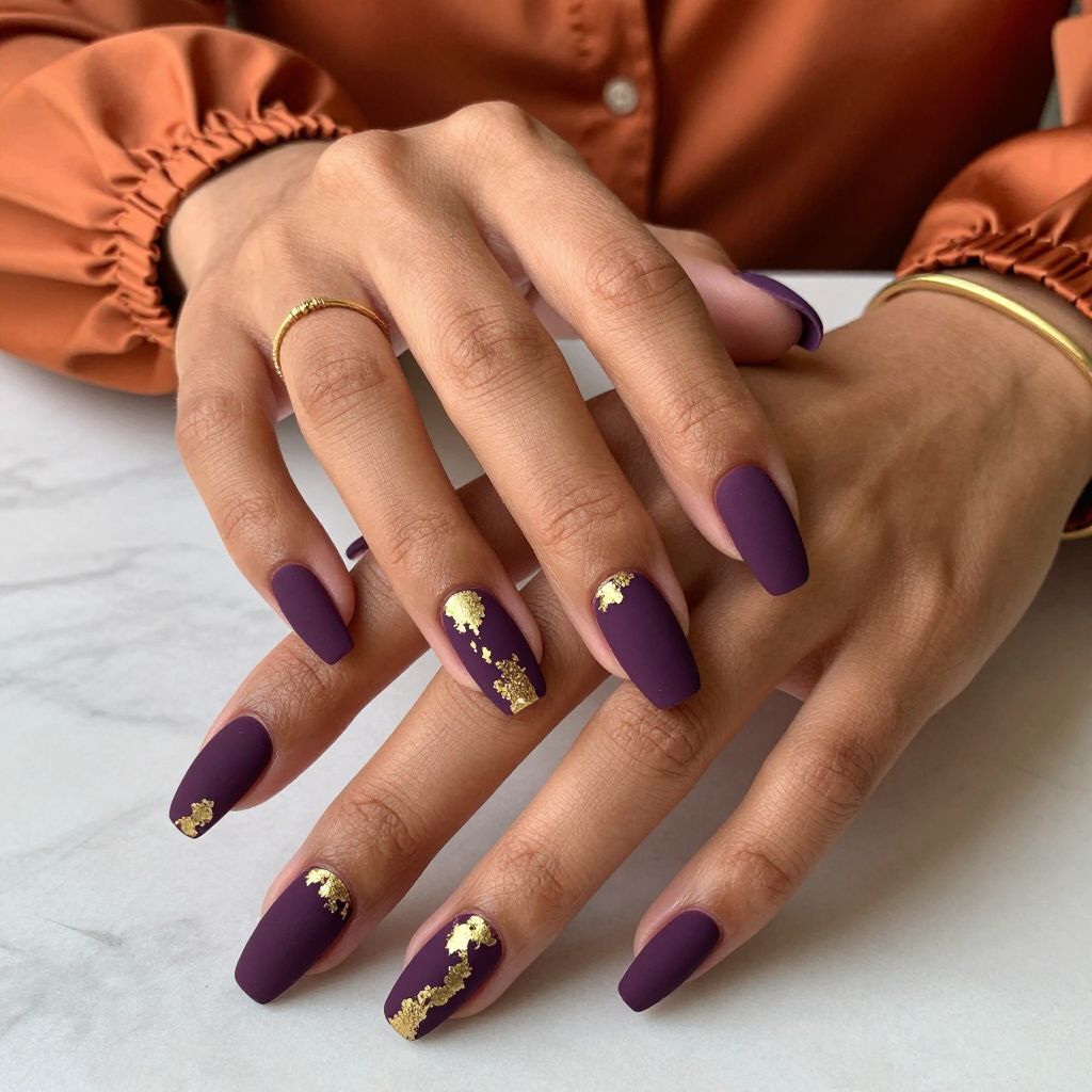 Dark Grape Matte with Gold Foil