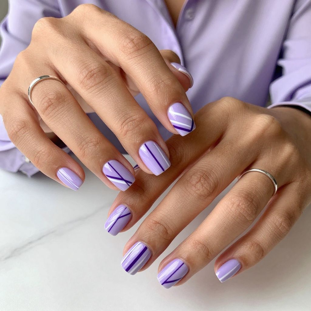 Lilac Striped Geometry