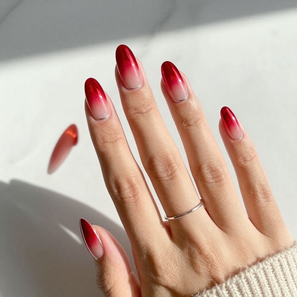 Red Chrome Gradient with Silver Accent Line