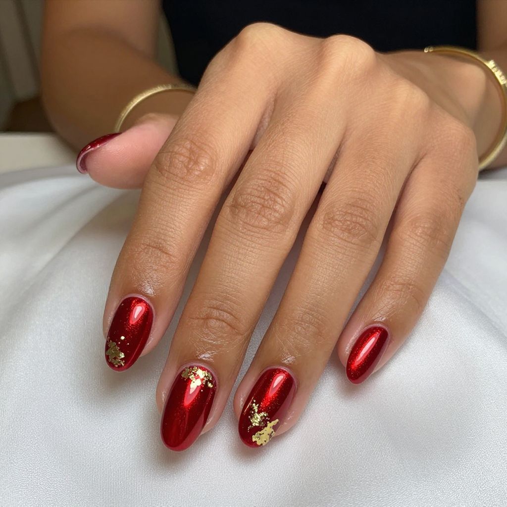 Red Chrome with Gold Foil Flakes