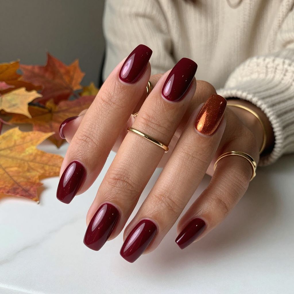 Deep Burgundy Red Chrome with Rust Accent
