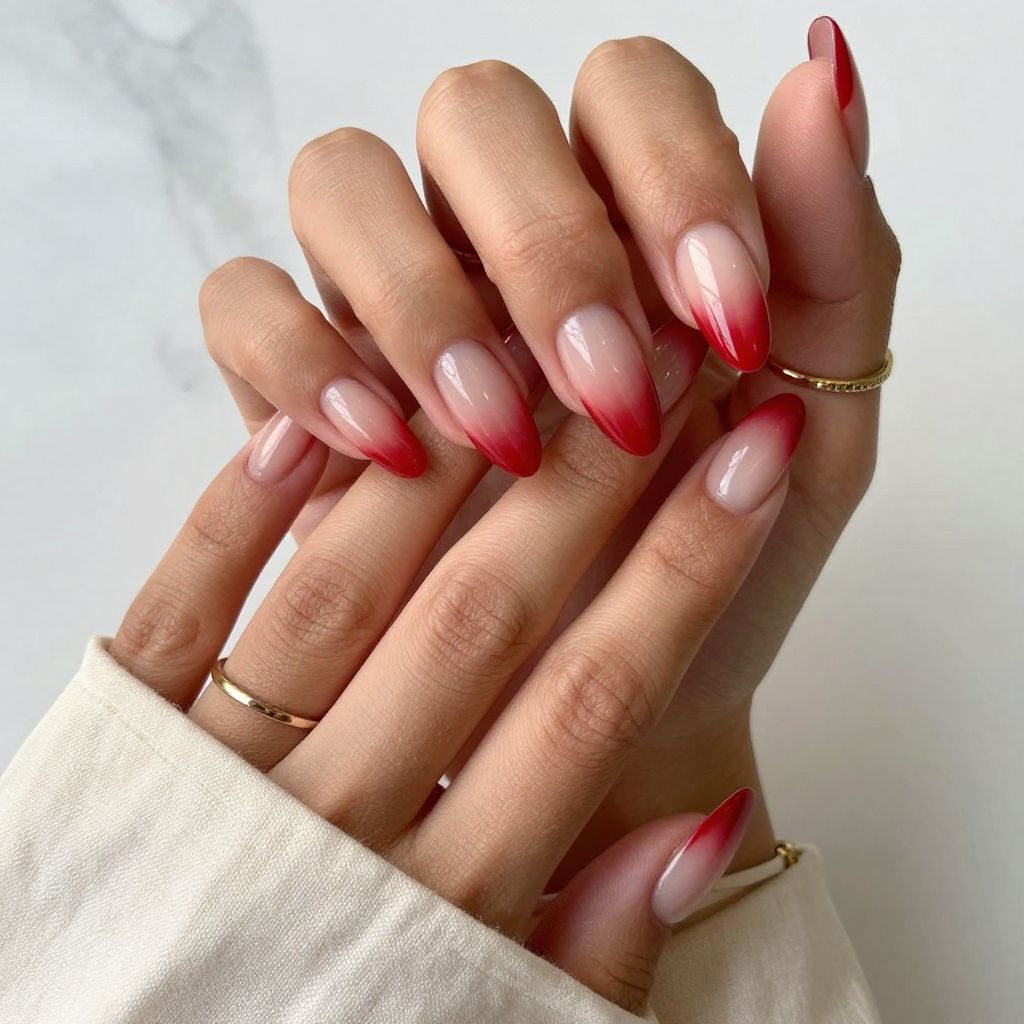 Twisted Red Ombre Tips