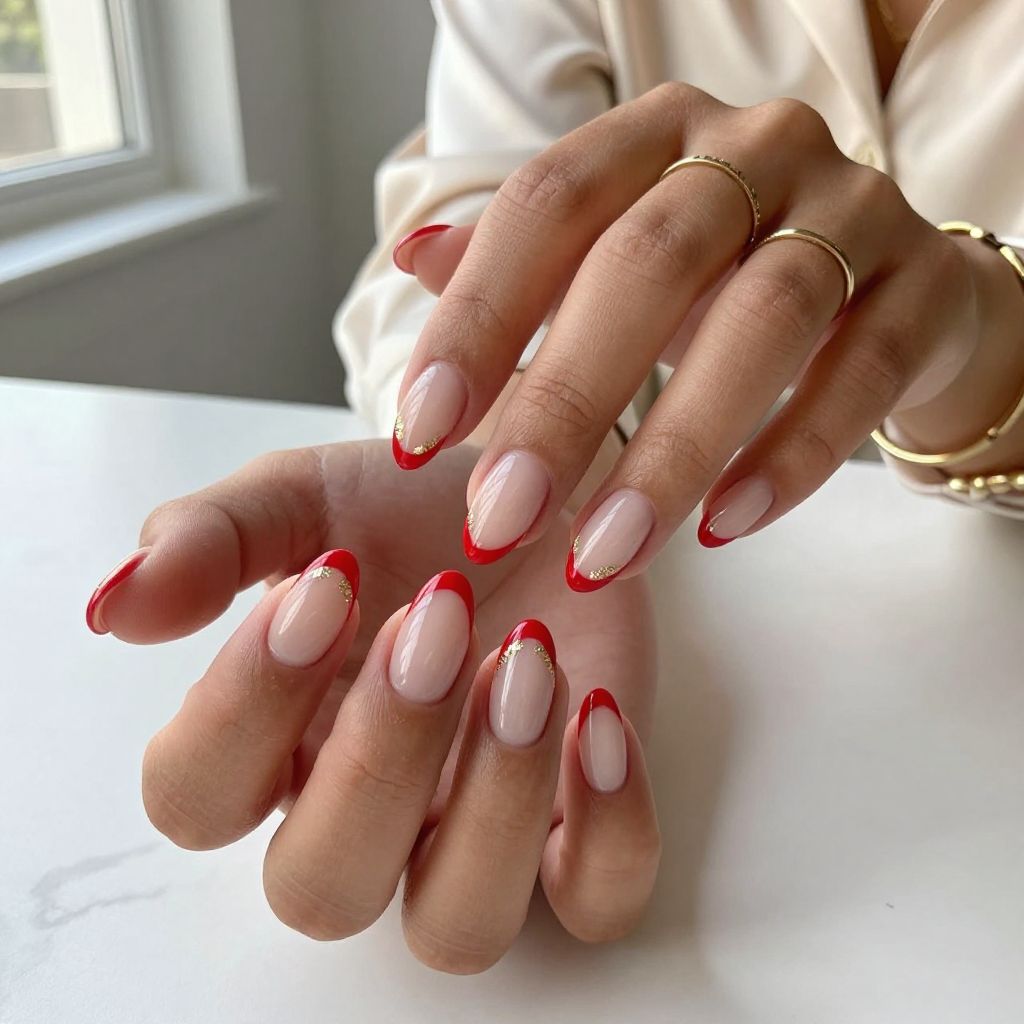 Red Tips With Gold Foil