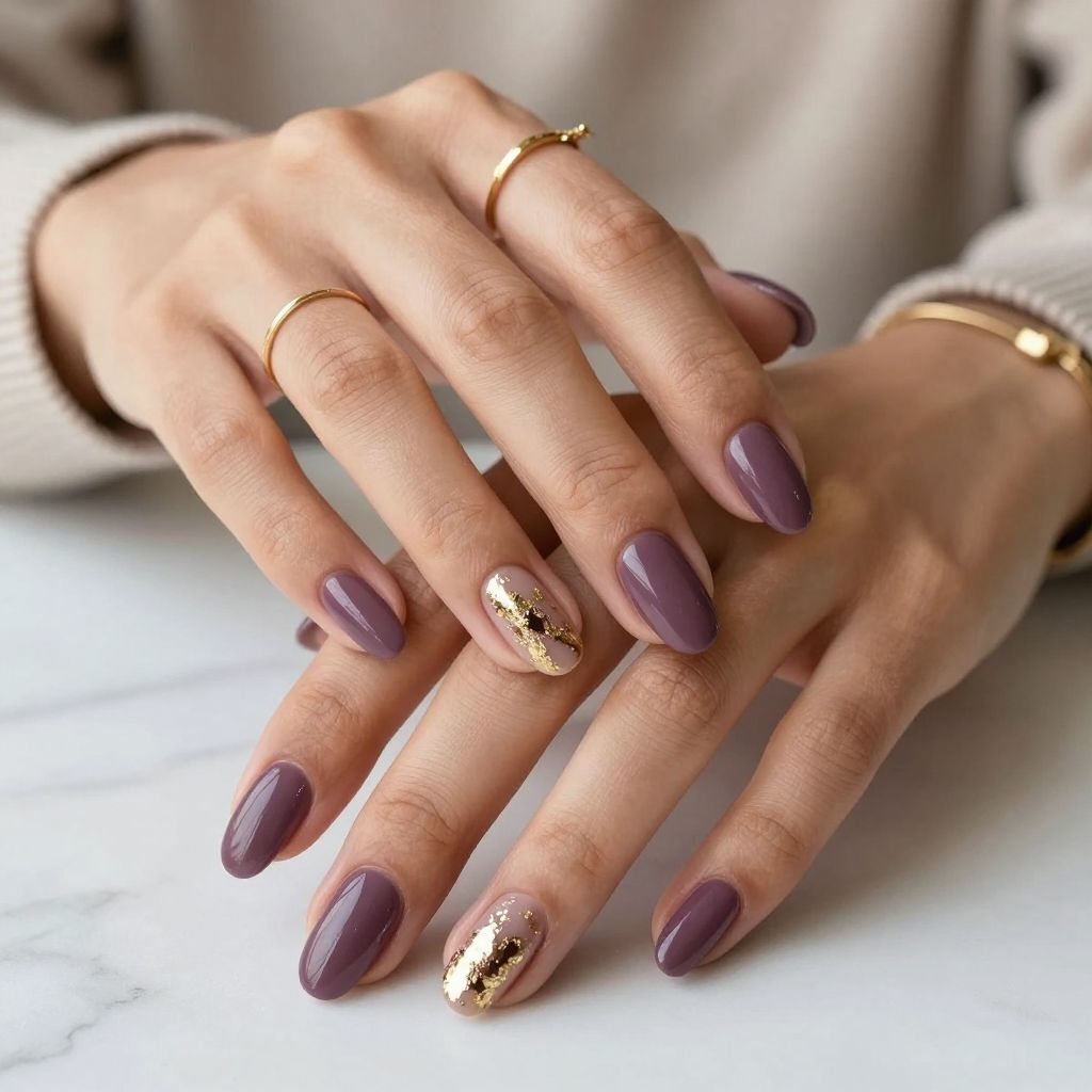 Mauve and Gold Leaf Combo