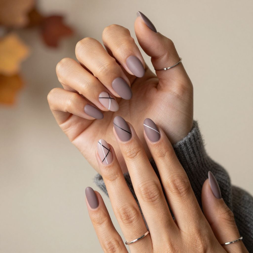 Matte Mauve with Minimalist Lines