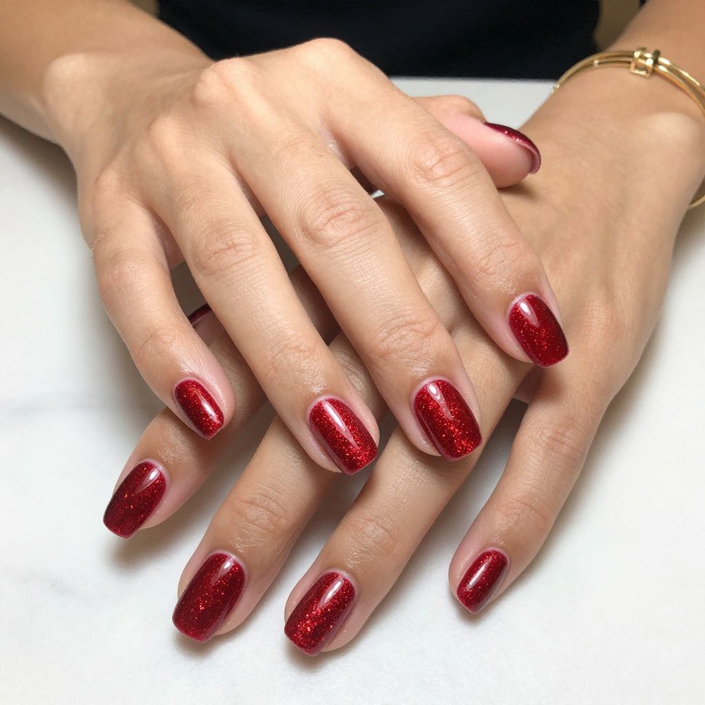 Classic Red with Subtle Glitter