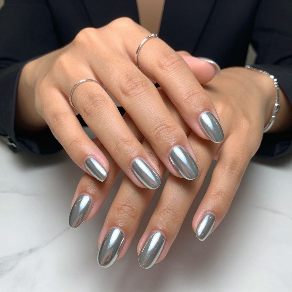 Chrome Silver Stiletto Shine