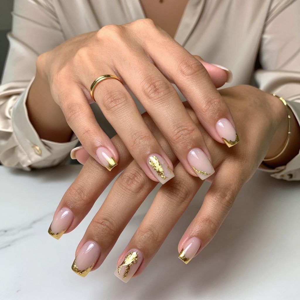 Clear Negative Space with Gold Foil
