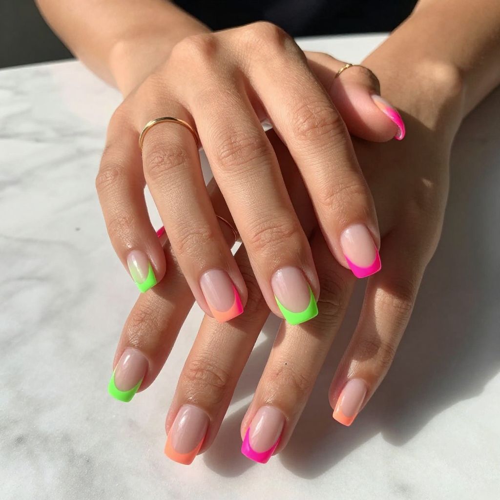 Neon Pop French Tips