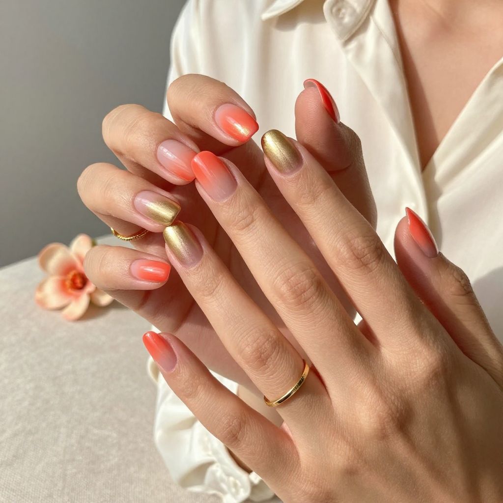 Two-Tone Glow French Tips