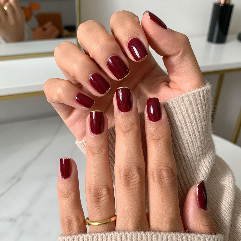 Bold Burgundy with Gold Edge