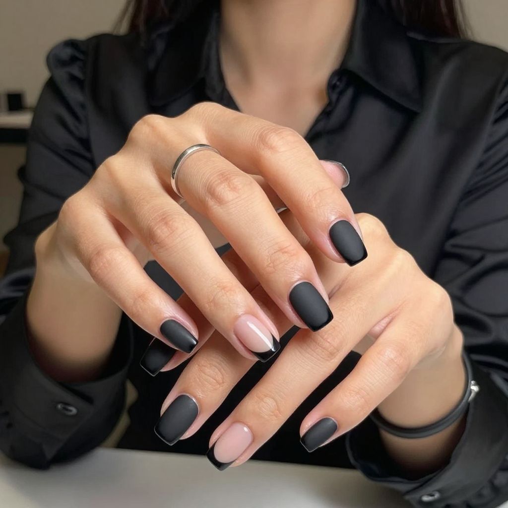 Matte Black with Glossy Tips