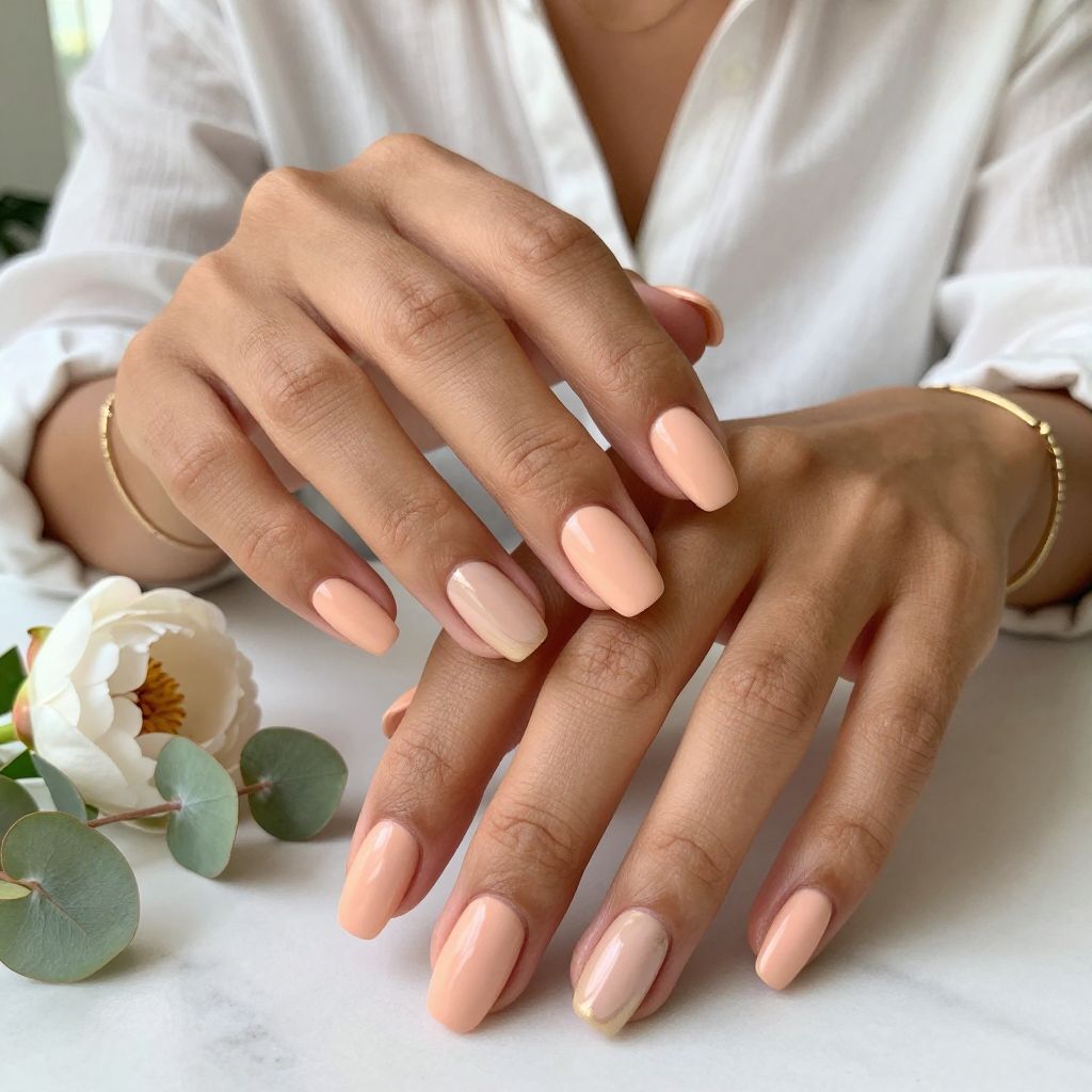 Soft Peach Satin Shine