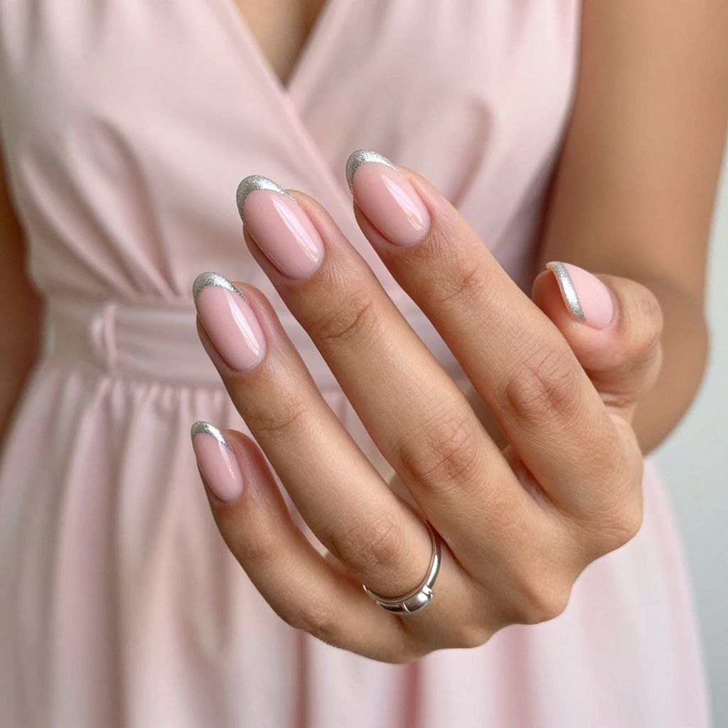 Soft Rose with Subtle Chrome Tips