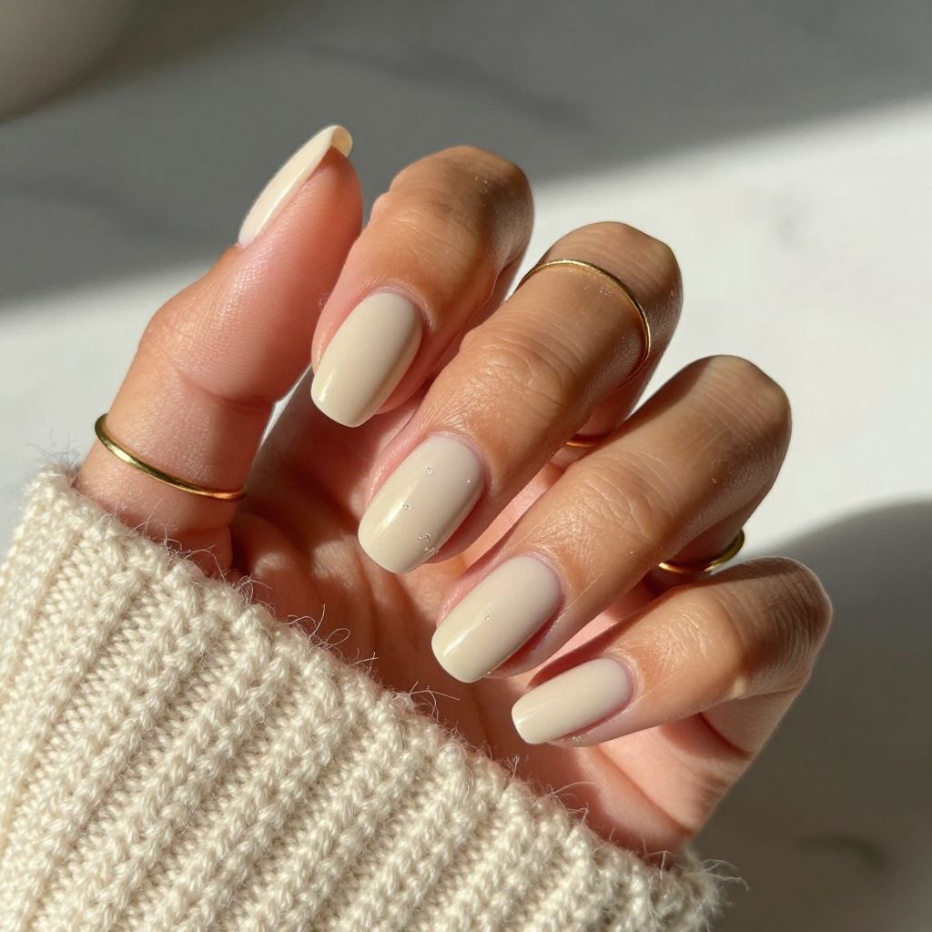 Milky Ivory Soft Glow Nail Design