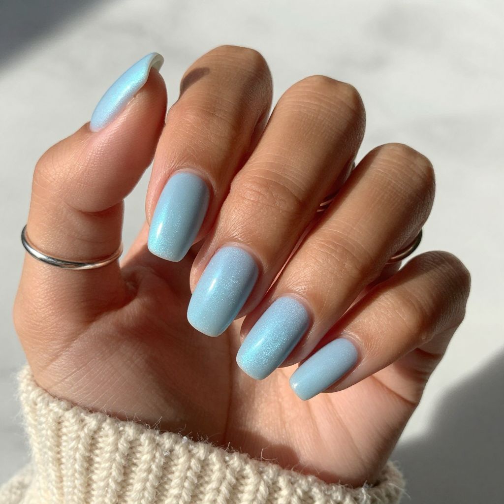 Icy Blue Soap Vibe Nail Design
