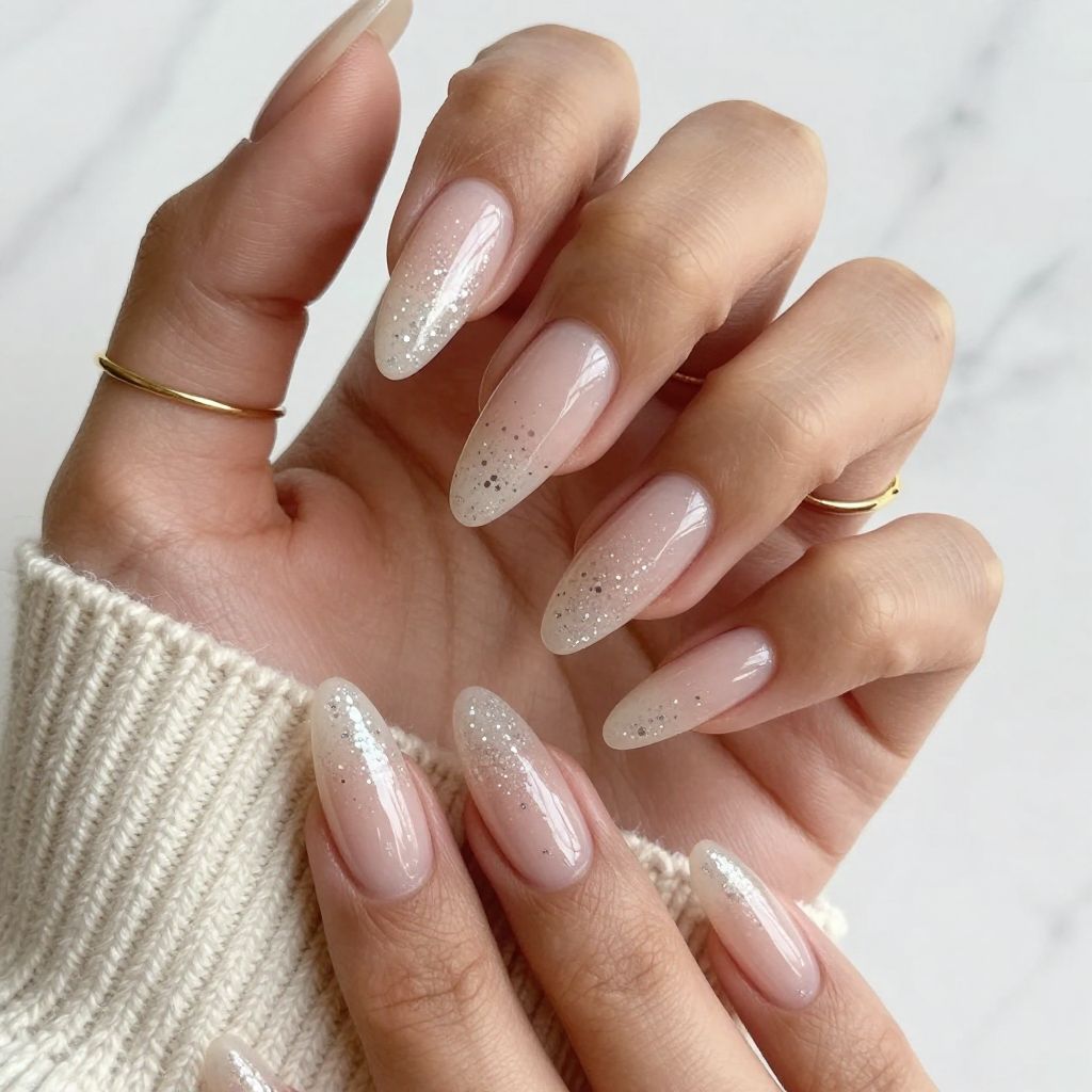 Clear Glossy with Floater Glitter