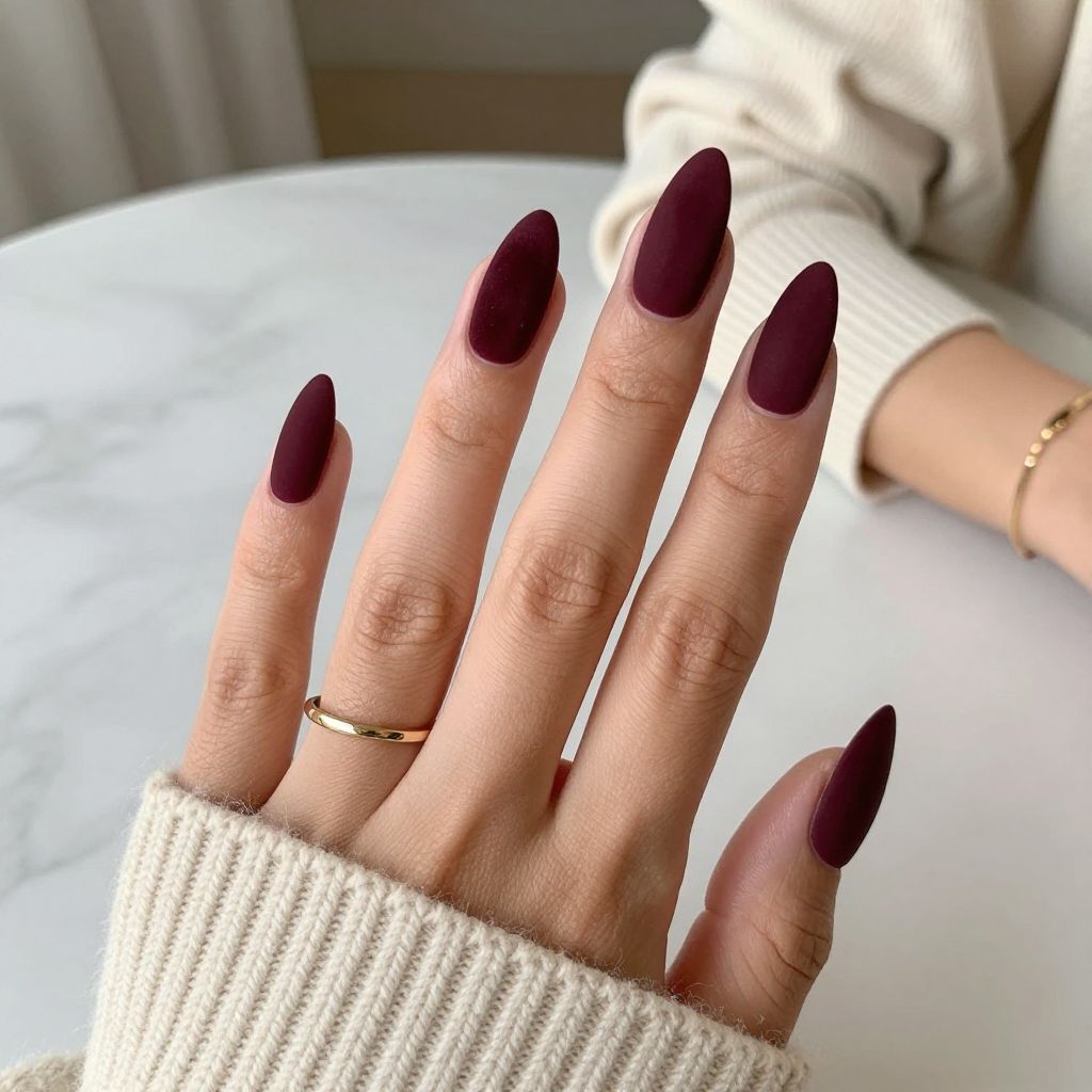 Deep Burgundy Velvet Finish