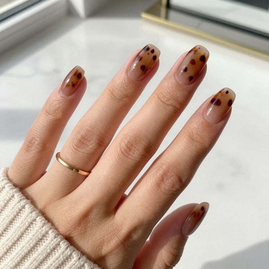Sheer Brown Base with Dark Spots