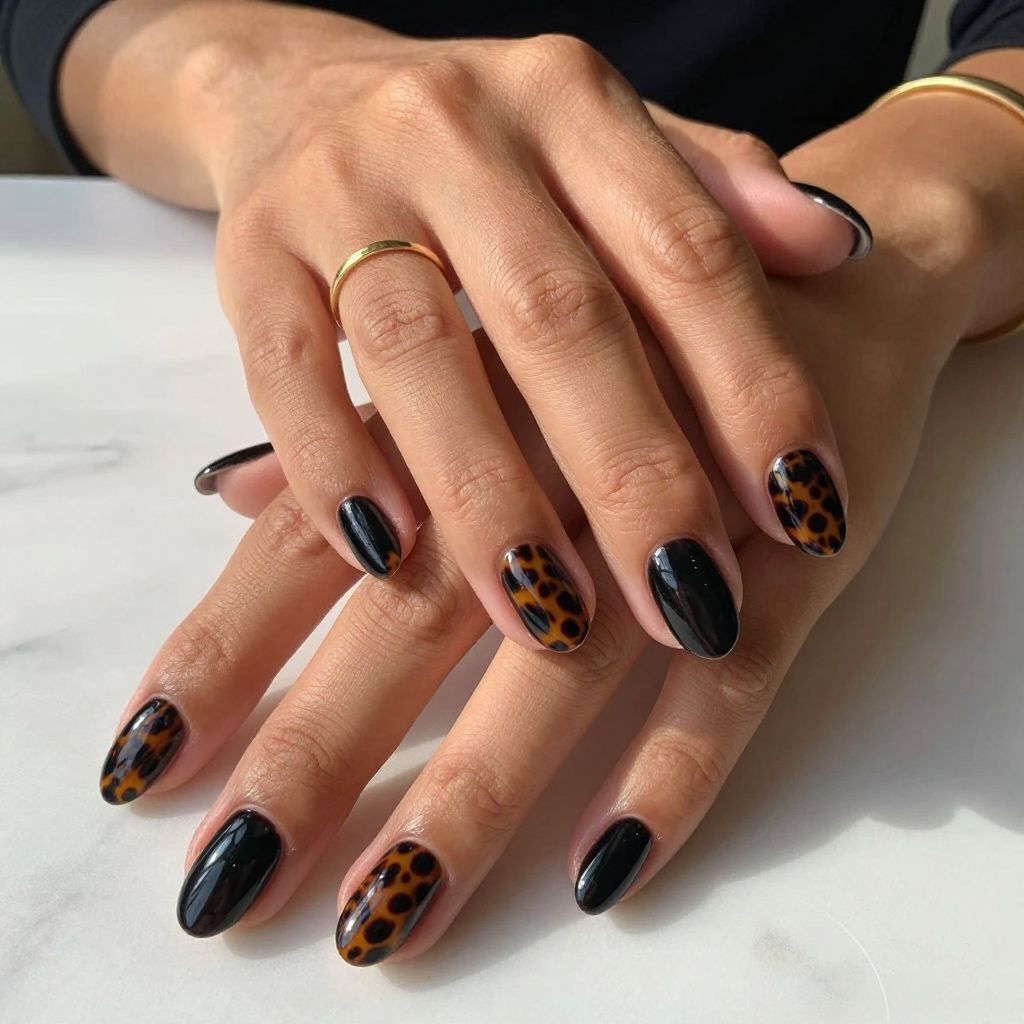 Glossy Black and Brown Contrast