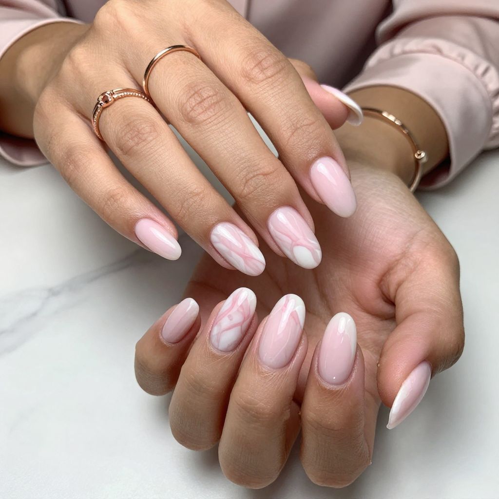 Marbled Pink and White Luxury