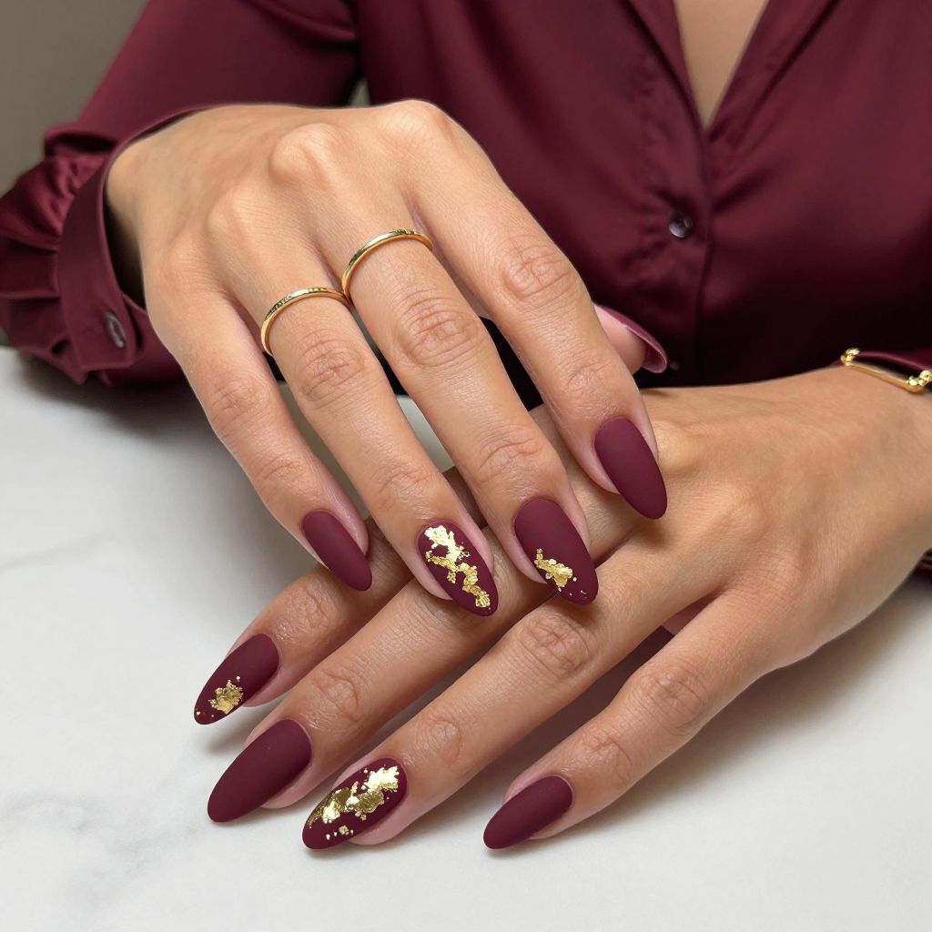 Matte Burgundy with Gold Foil Accents