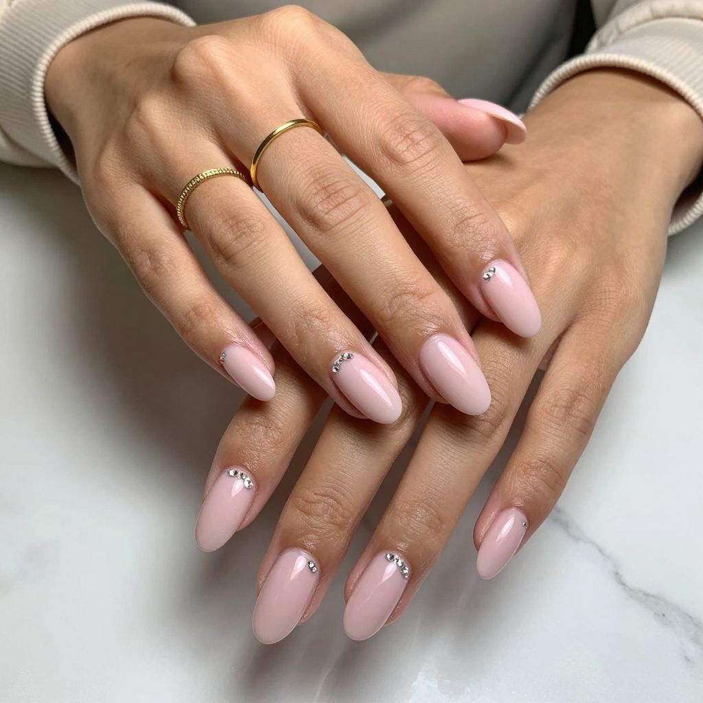 Sheer Pink with Swarovski Crystals