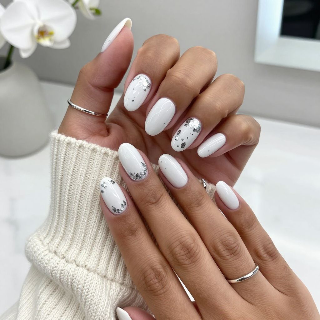 White Chrome with Delicate Silver Foil