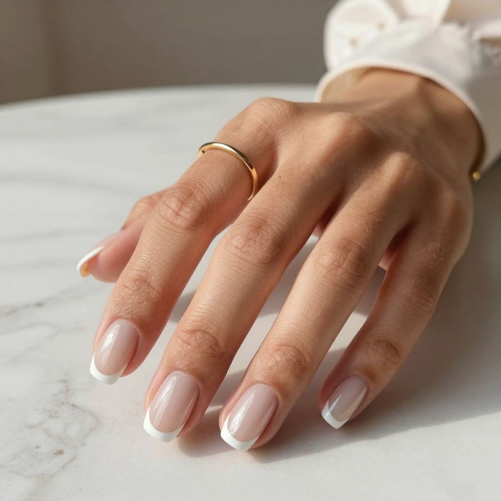 Minimalist White Chrome French Tip