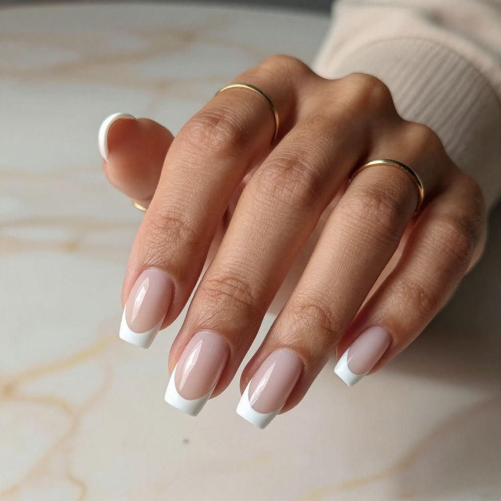 White Tips with Negative Space Cutouts
