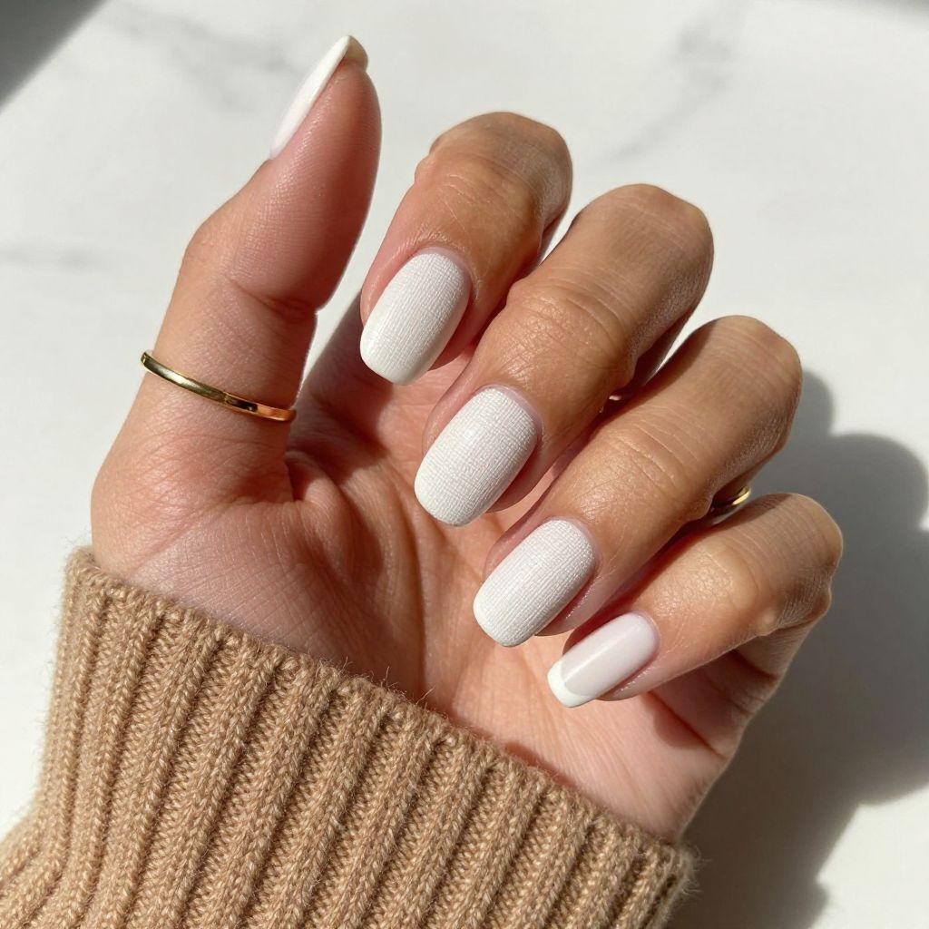 White Tips with Textured Linen Effect