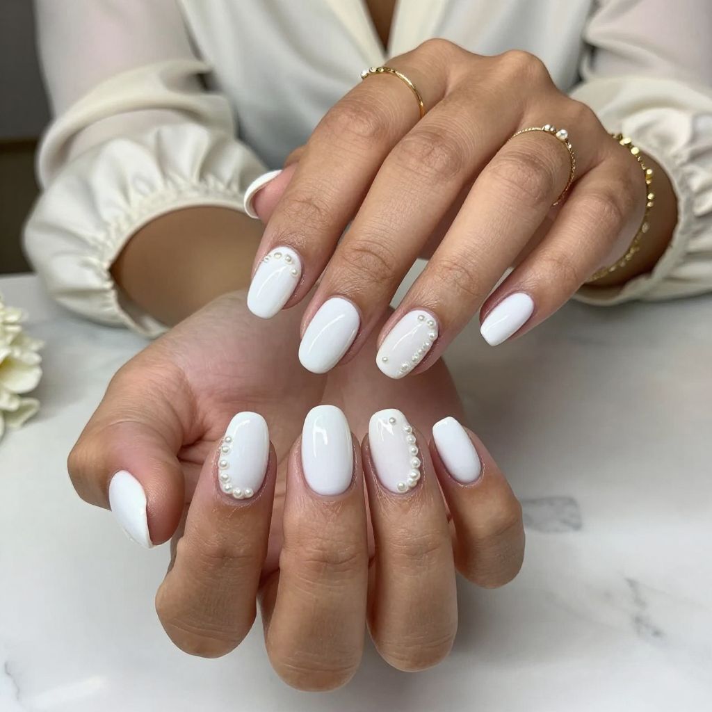 Soft White With Tiny Pearls
