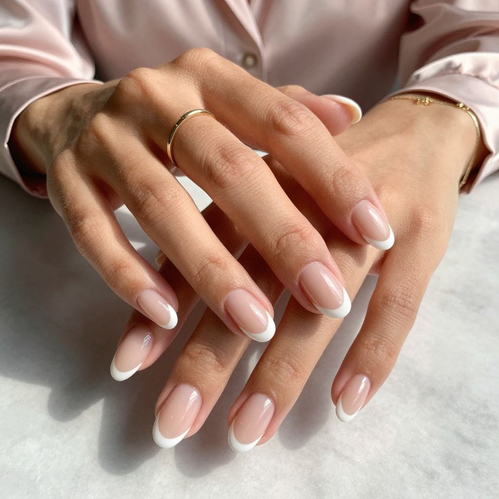 Glossy French White Tips Remix