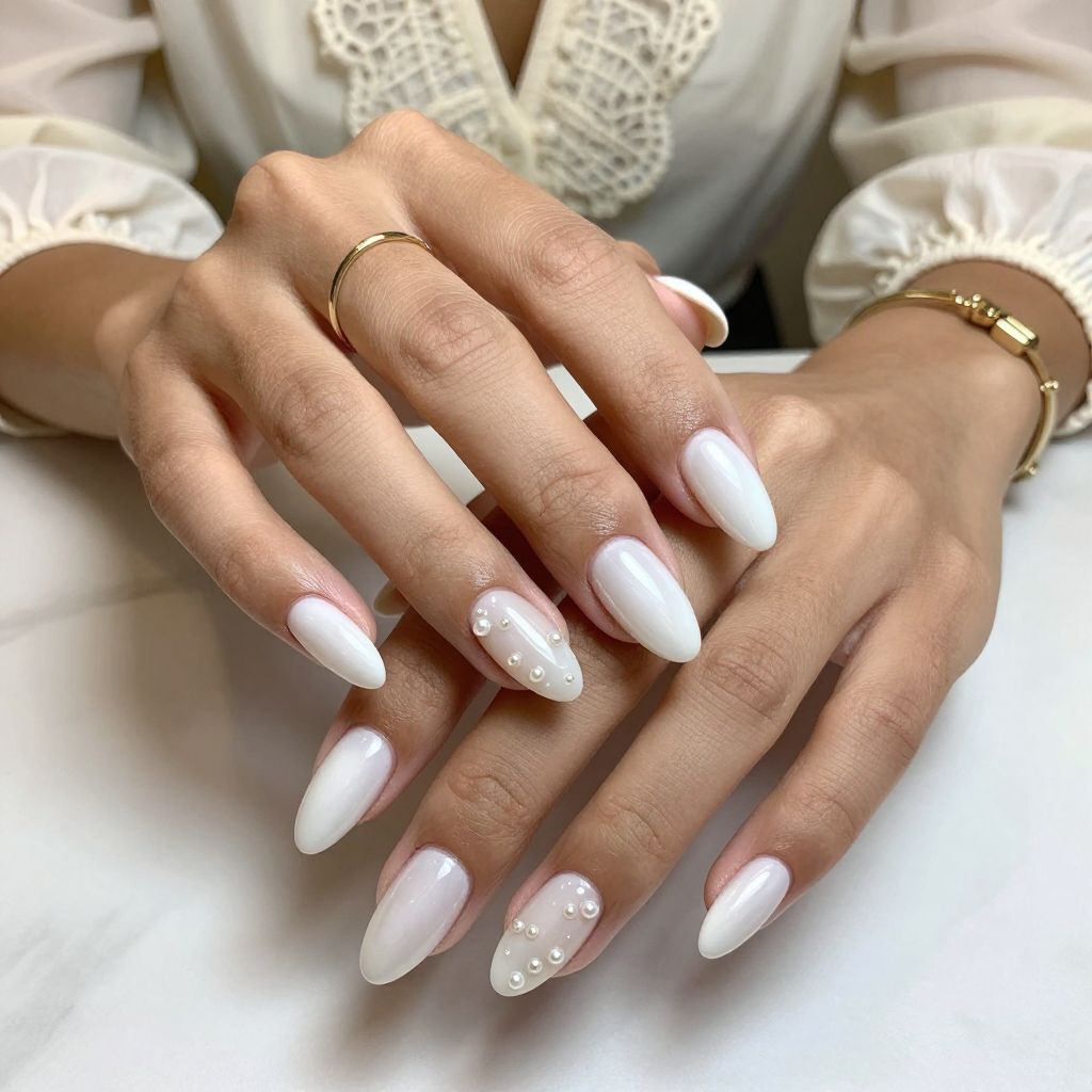 White Tip with Tiny Pearl Embellishments