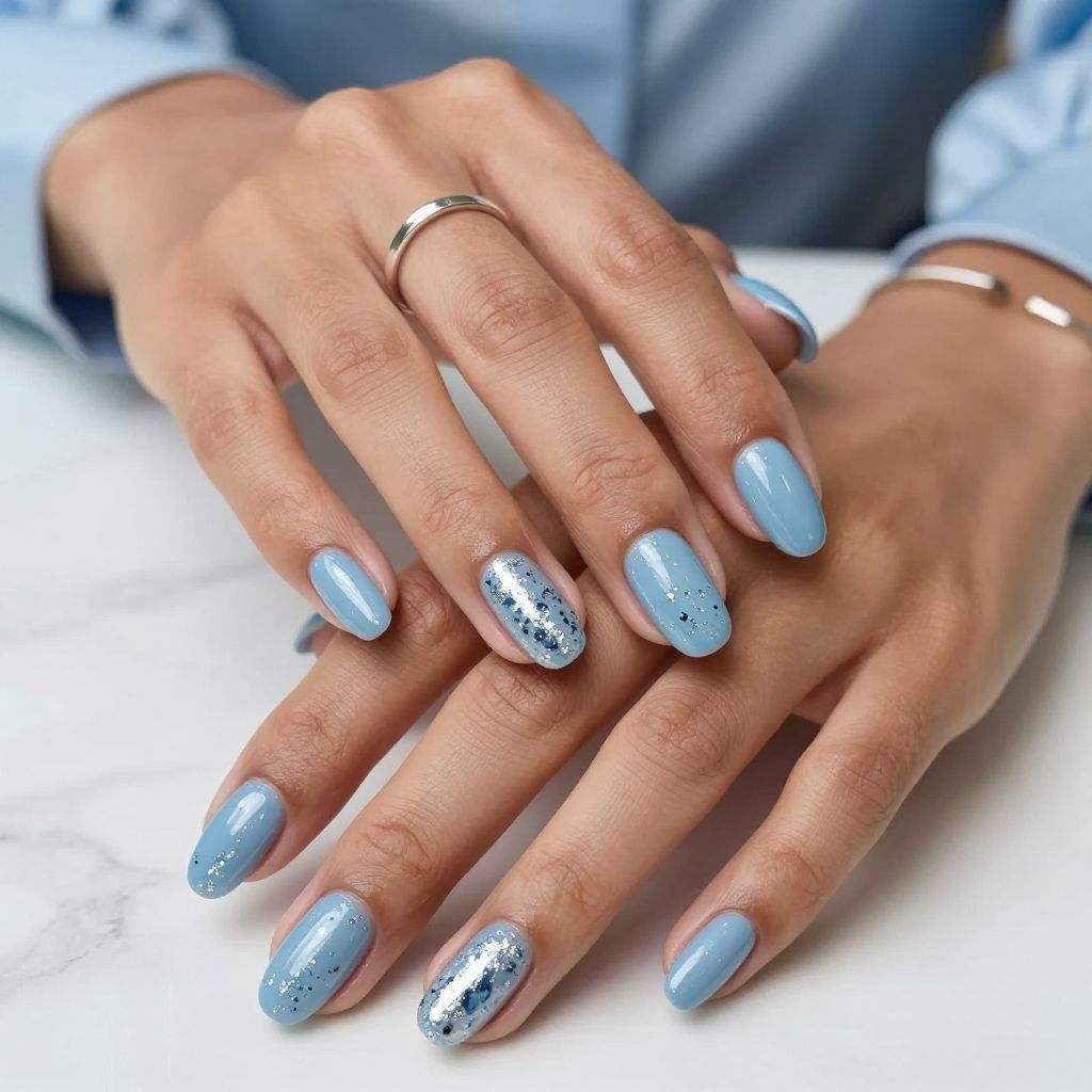 Baby Blue and Silver Foil Fusion