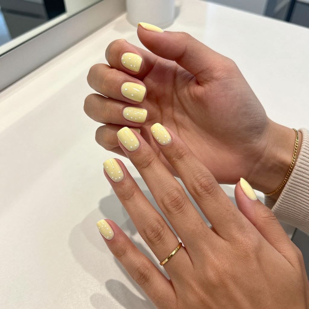 Pale Yellow with Dotted Accents