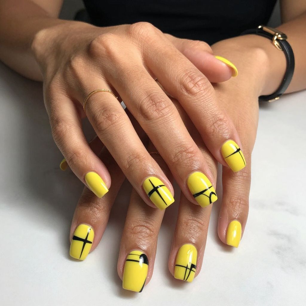 Yellow and Black Geometric