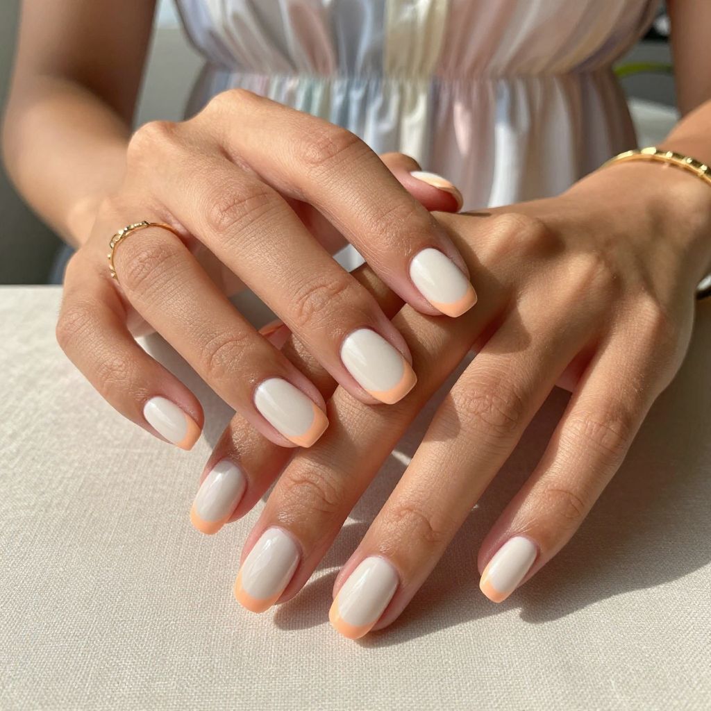 Peach Tips with Soft White Base