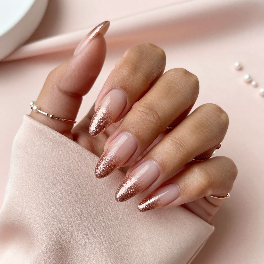Rose Gold Glitter Gradient