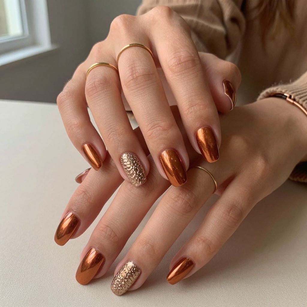 Metallic Copper with Textured Accents