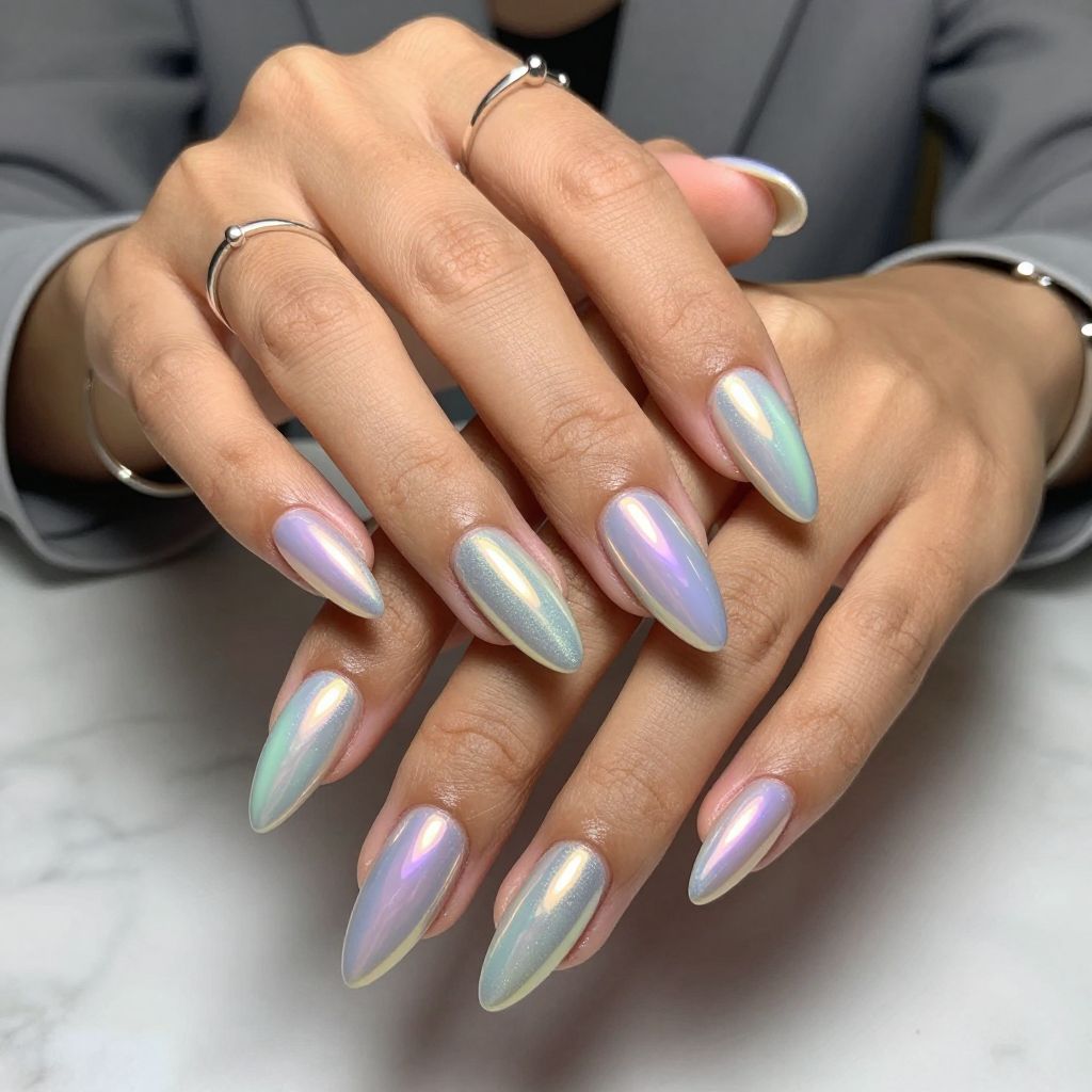 Iridescent Chrome Nails