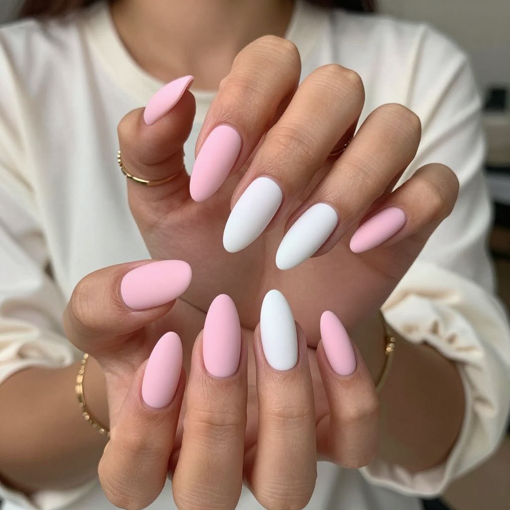 Soft Pink and White Matte Duo