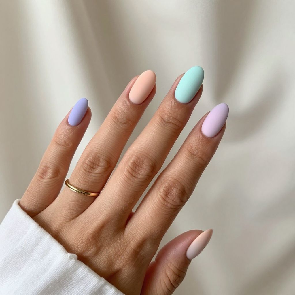 Pastel French Tips with Matte Finish