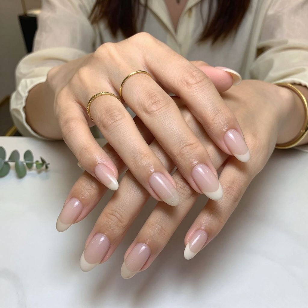 Elegant Matte Nude Tips with Sheer Gloss Base