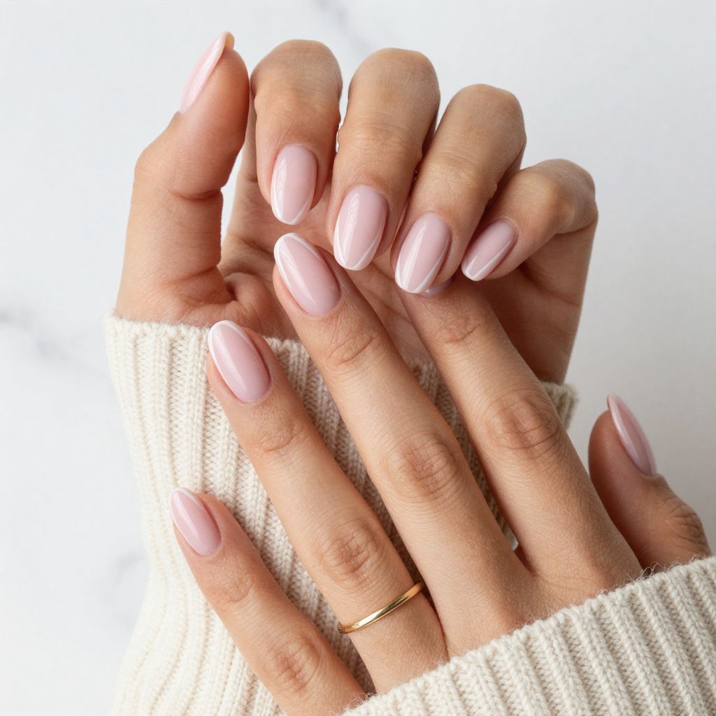 Subtle Stripes on Sheer Nails