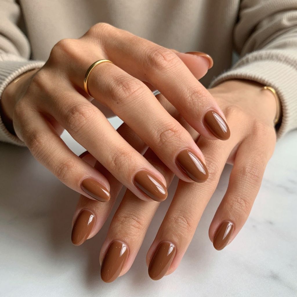 Glossy Coffee-Toned Chic
